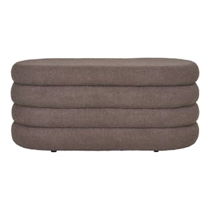 Banc coffre déco en tissu marron bouclette BRUGES